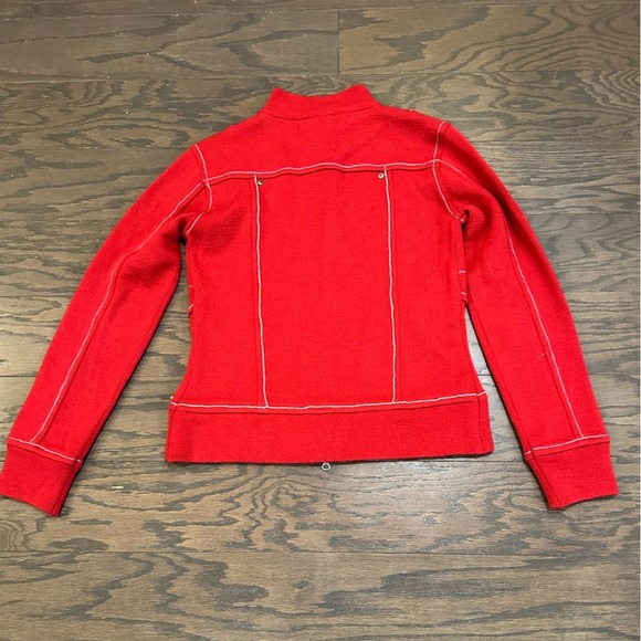 Vibrant Red Women's Turtleneck Sweater - Picture 7 of 8
